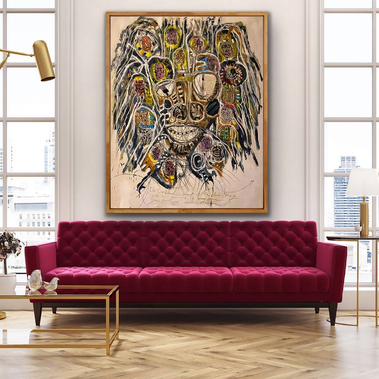 Original Abstract Expressionism Fantasy Painting by Nick Scalisi Aka Nistka