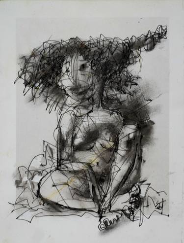Print of Figurative Women Drawings by bidzina kavtaradze