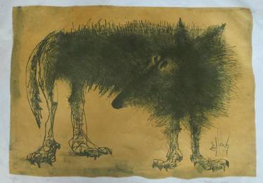 Print of Expressionism Animal Printmaking by bidzina kavtaradze