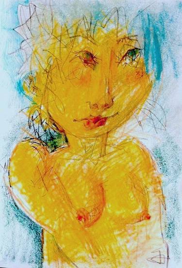 Print of Expressionism Women Drawings by bidzina kavtaradze