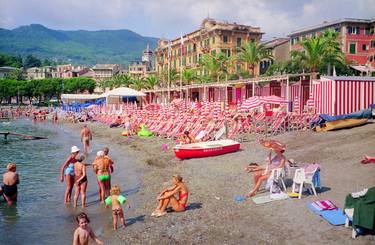 Red and White Beach Chairs, Santa Margharita, Italy - Limited Edition 1 of 25 thumb