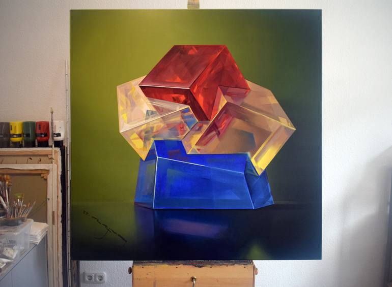 Original Abstract Still Life Painting by Alexander Lufer