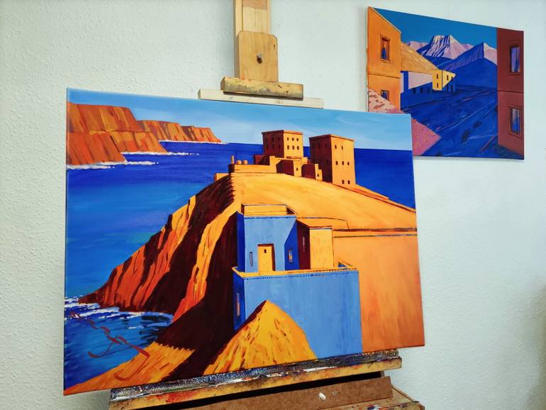 Original Pop Art Landscape Painting by Alexander Lufer