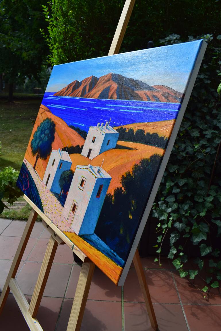 Original Pop Art Landscape Painting by Alexander Lufer