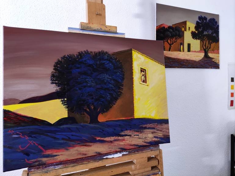 Original Pop Art Landscape Painting by Alexander Lufer
