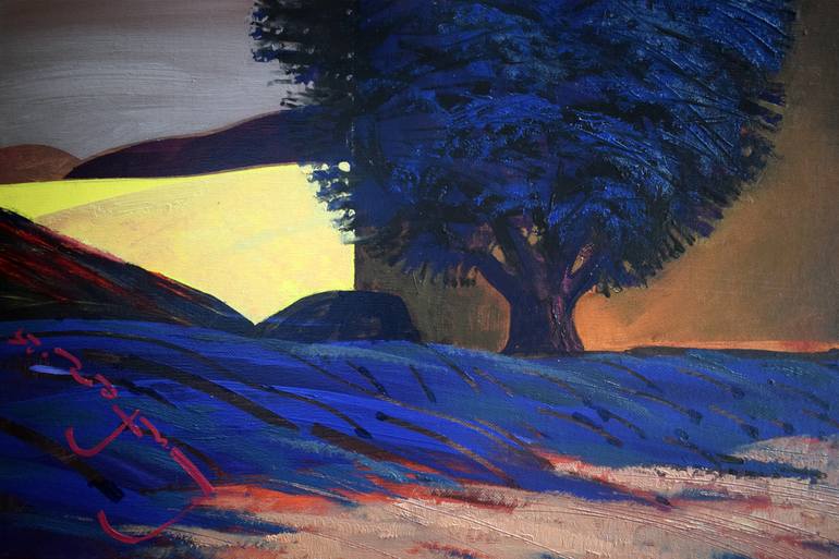 Original Pop Art Landscape Painting by Alexander Lufer