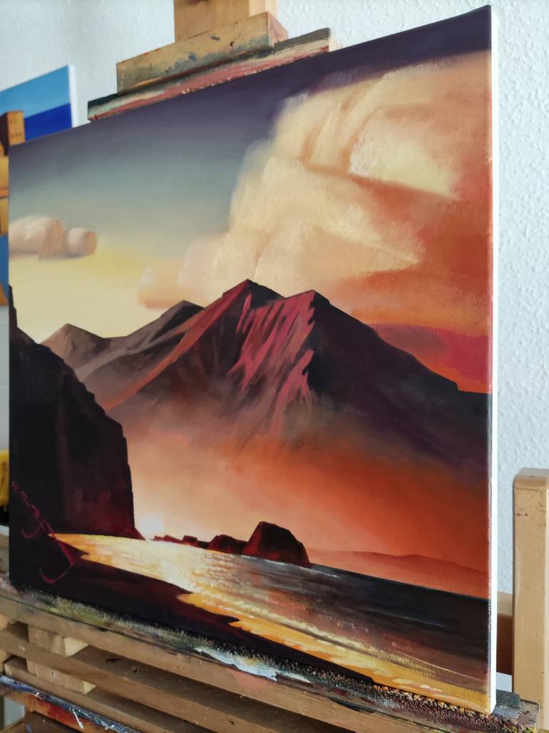 Original Pop Art Landscape Painting by Alexander Lufer