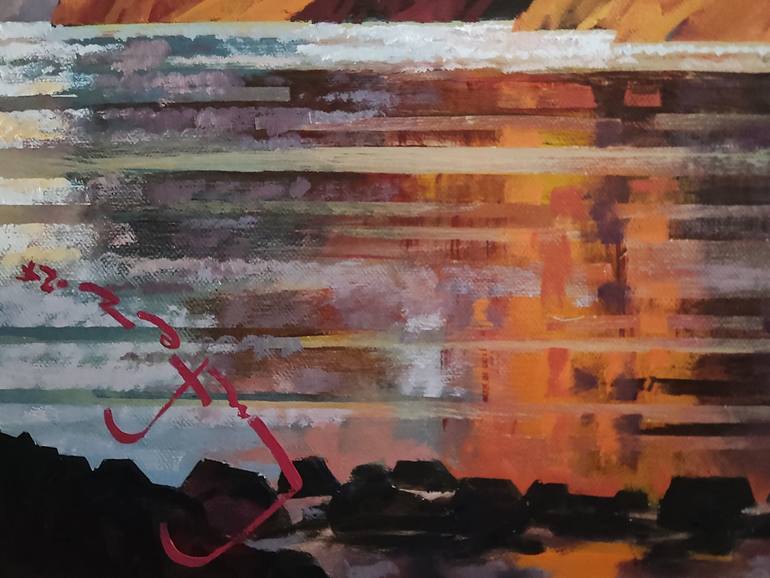 Original Pop Art Landscape Painting by Alexander Lufer