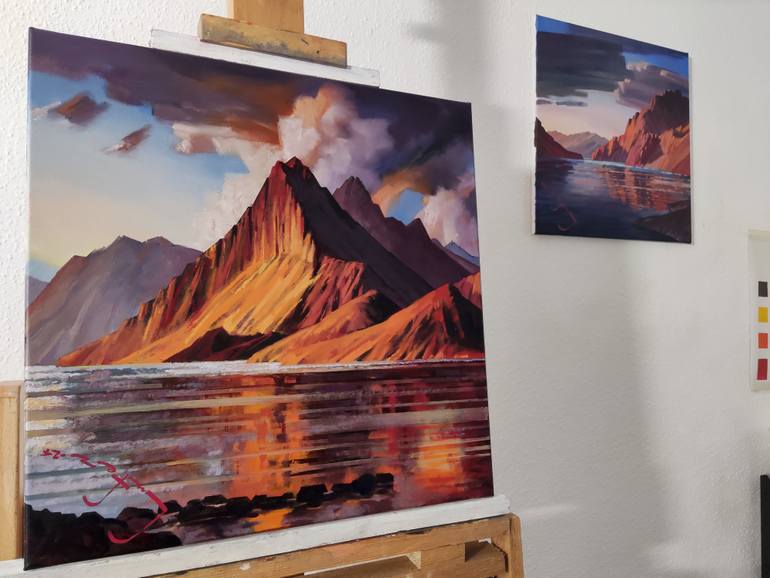 Original Pop Art Landscape Painting by Alexander Lufer