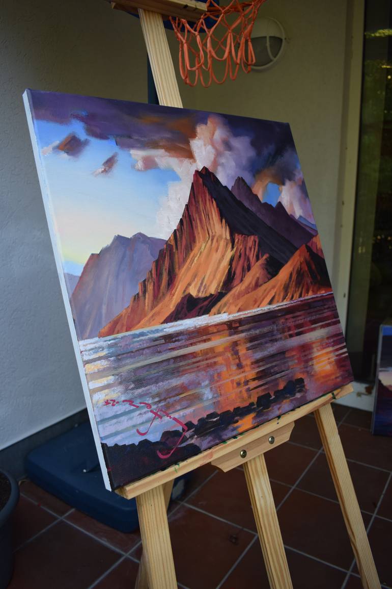 Original Pop Art Landscape Painting by Alexander Lufer