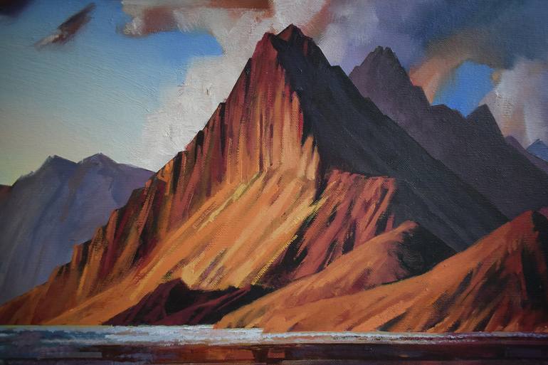 Original Pop Art Landscape Painting by Alexander Lufer