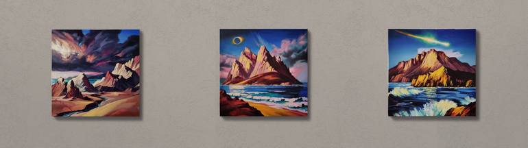 Original Pop Art Landscape Painting by Alexander Lufer