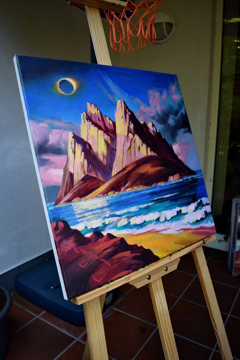 Original Pop Art Landscape Painting by Alexander Lufer