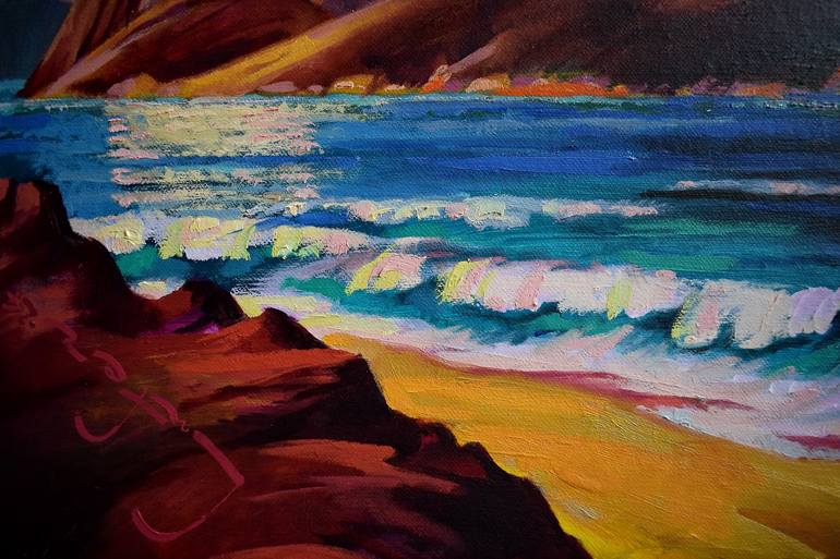 Original Pop Art Landscape Painting by Alexander Lufer
