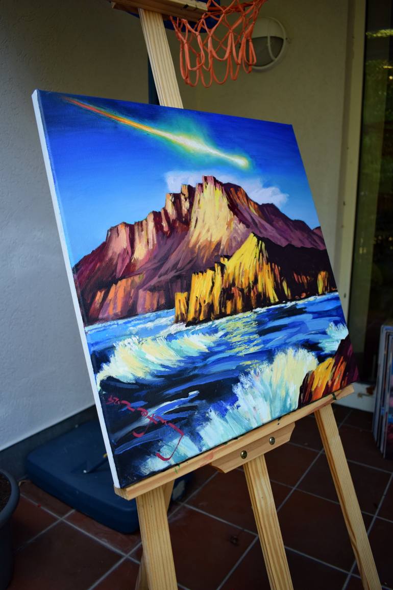 Original Pop Art Landscape Painting by Alexander Lufer