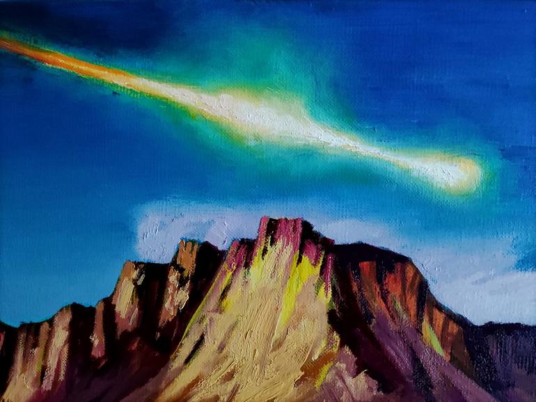 Original Pop Art Landscape Painting by Alexander Lufer