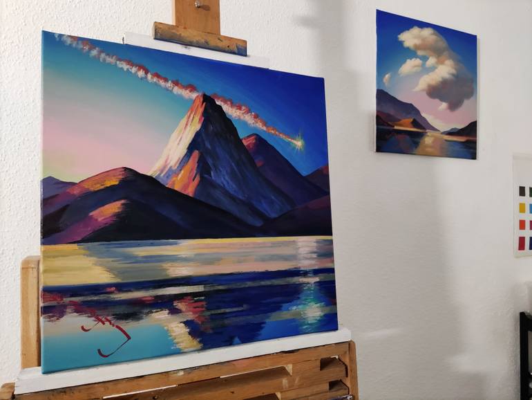 Original Pop Art Landscape Painting by Alexander Lufer