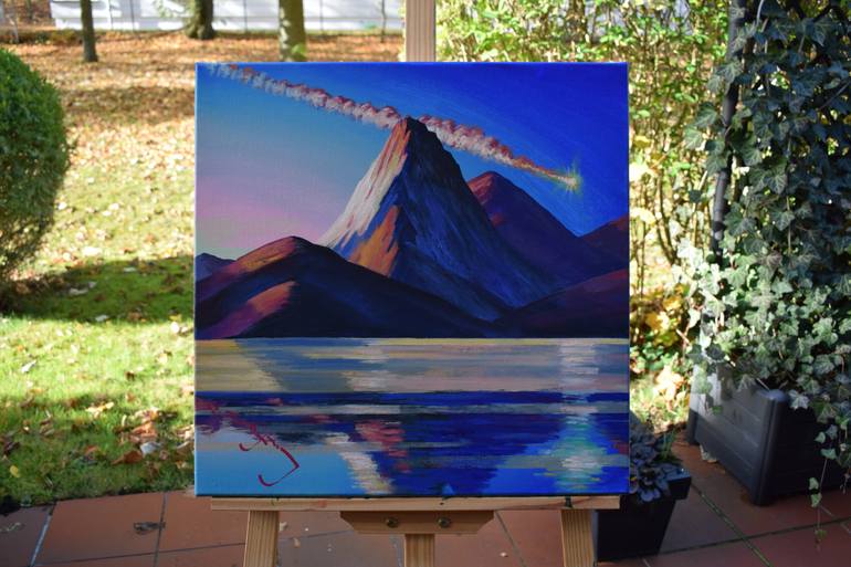 Original Pop Art Landscape Painting by Alexander Lufer