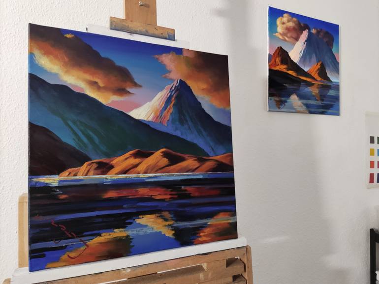Original Pop Art Landscape Painting by Alexander Lufer