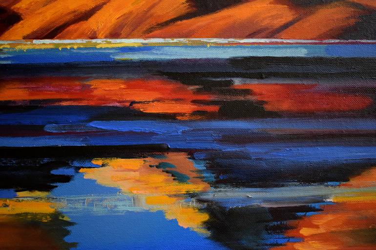 Original Pop Art Landscape Painting by Alexander Lufer