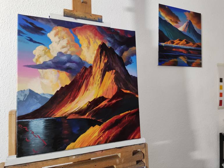 Original Pop Art Landscape Painting by Alexander Lufer