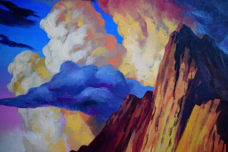 Original Pop Art Landscape Painting by Alexander Lufer