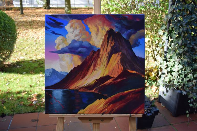 Original Pop Art Landscape Painting by Alexander Lufer