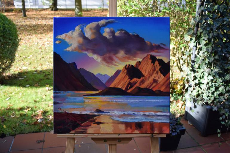 Original Pop Art Landscape Painting by Alexander Lufer
