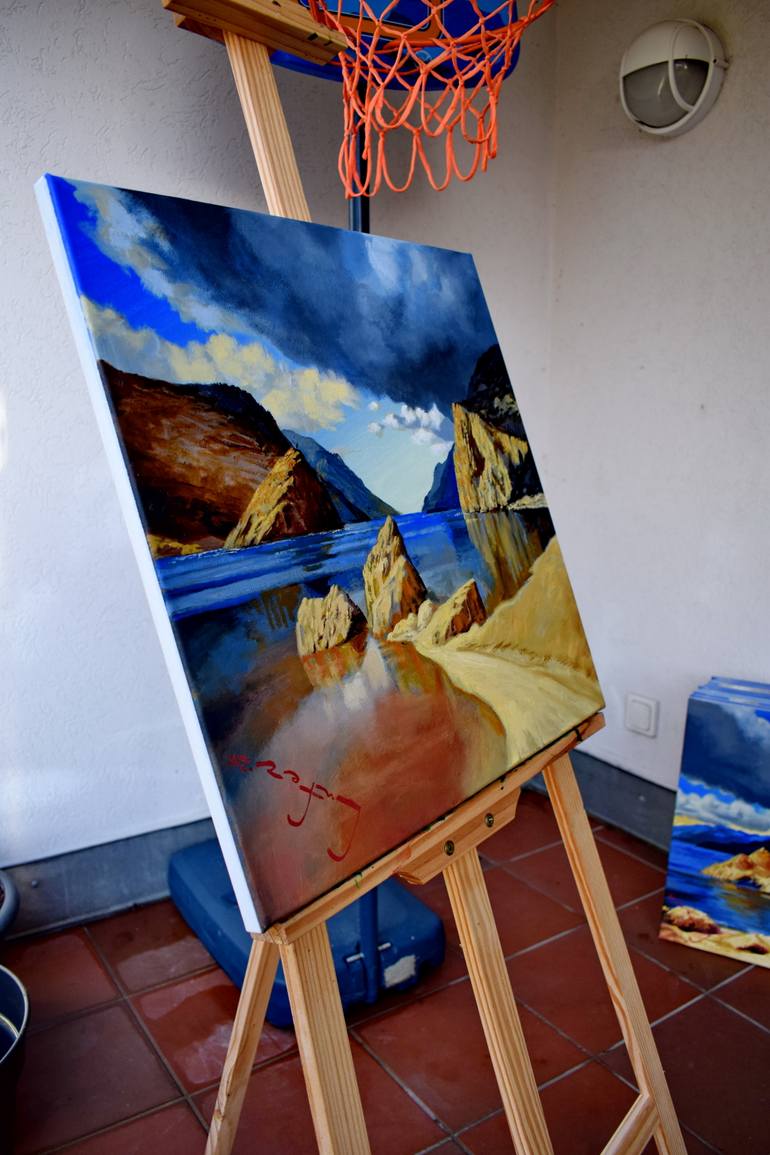 Original Pop Art Landscape Painting by Alexander Lufer