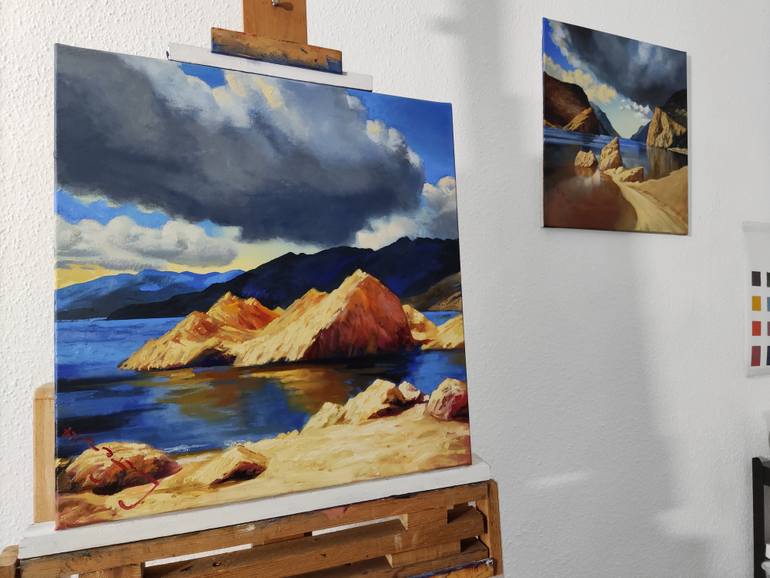 Original Pop Art Landscape Painting by Alexander Lufer