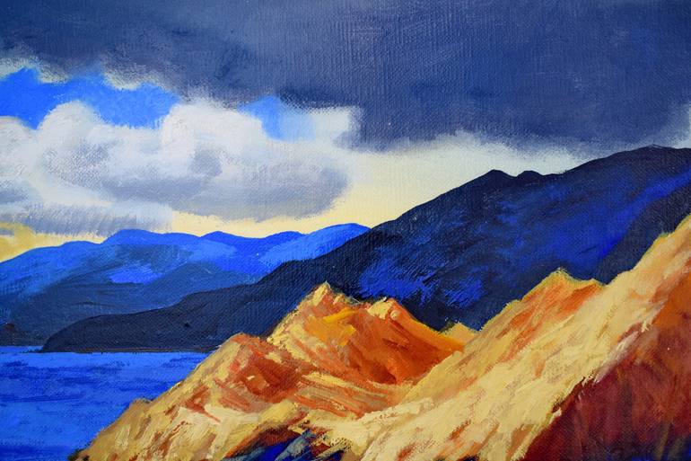 Original Pop Art Landscape Painting by Alexander Lufer