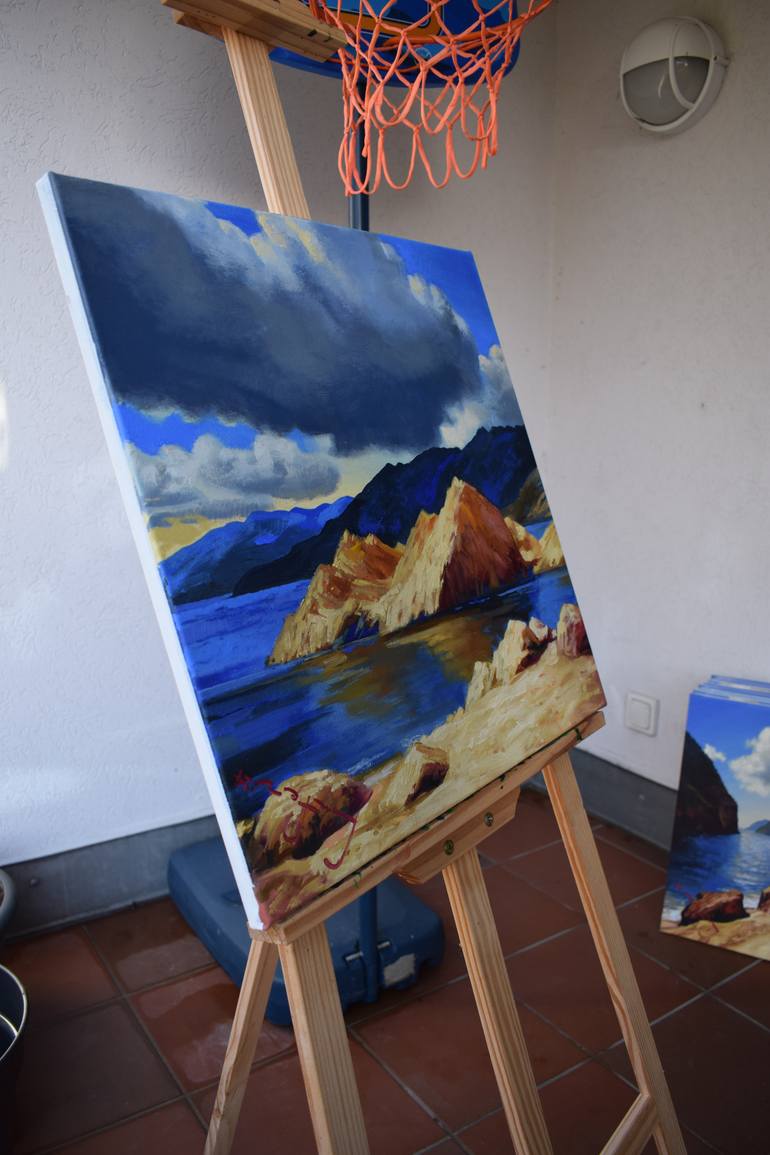 Original Pop Art Landscape Painting by Alexander Lufer