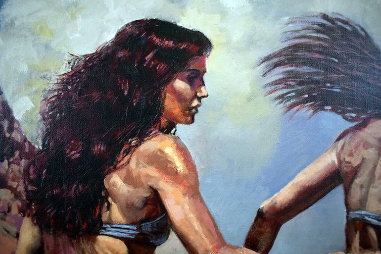 Original Neoclassicism Beach Painting by Alexander Lufer