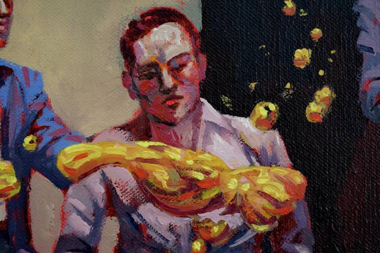 Original Art Deco People Painting by Alexander Lufer