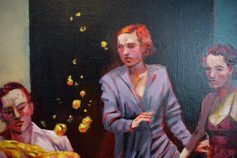 Original Art Deco People Painting by Alexander Lufer