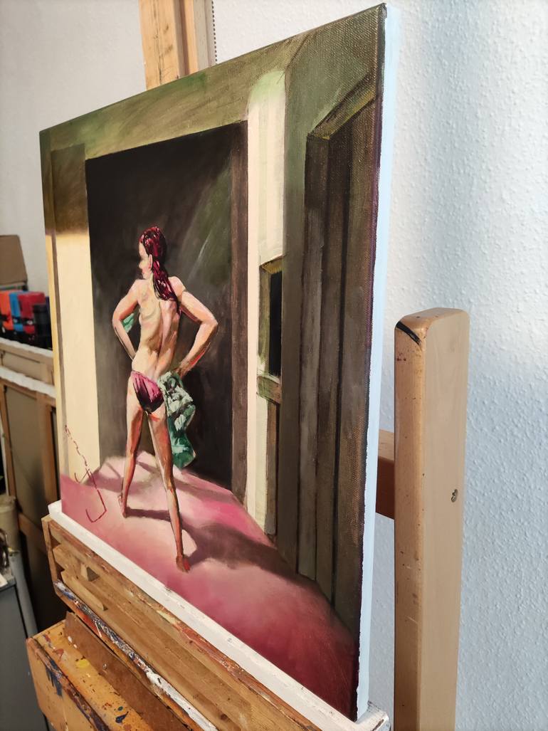 Original Art Deco People Painting by Alexander Lufer