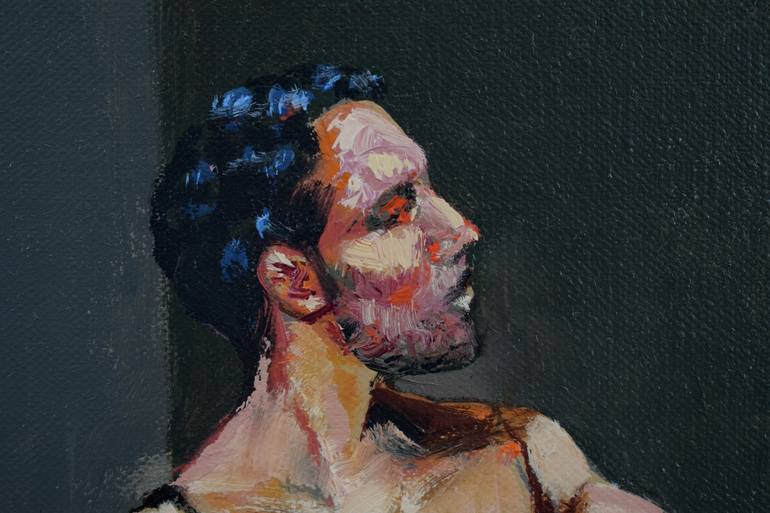 Original Art Deco People Painting by Alexander Lufer