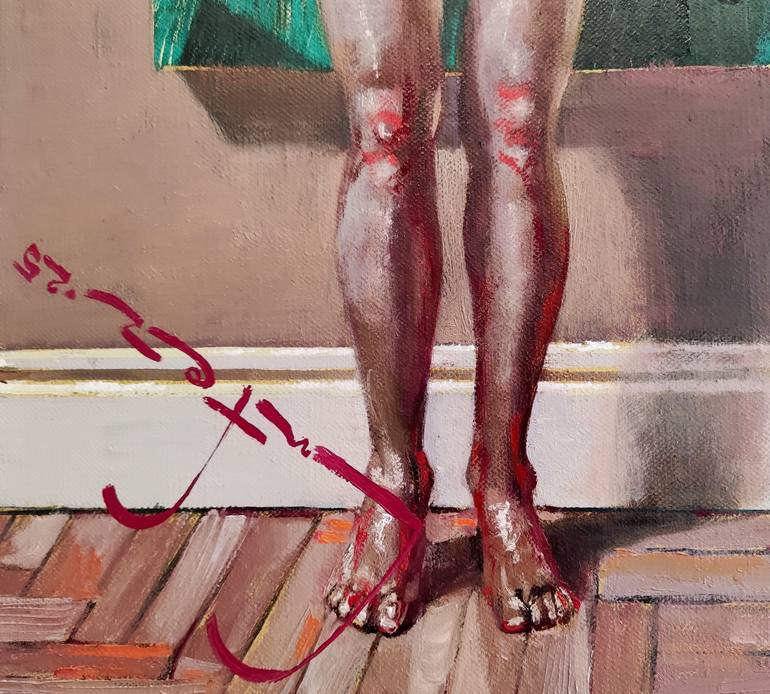 Original Art Deco People Painting by Alexander Lufer