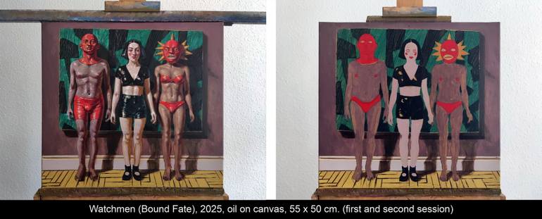 Original Art Deco People Painting by Alexander Lufer