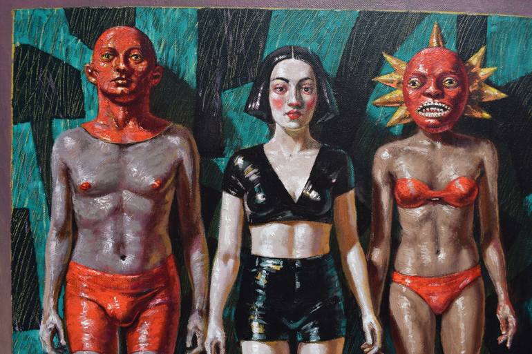 Original Art Deco People Painting by Alexander Lufer