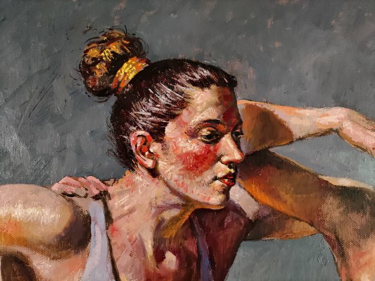 Original Art Deco People Painting by Alexander Lufer