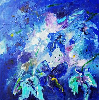 Original Abstract Expressionism Floral Paintings by Lenie Kamstra