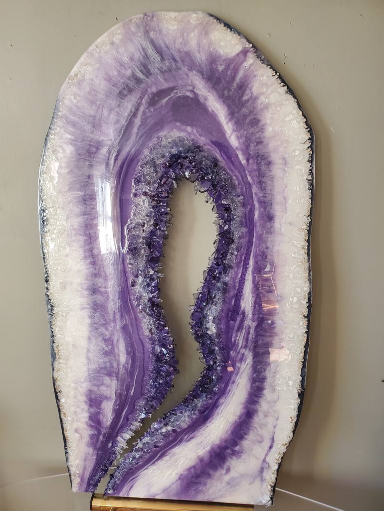 Purple resin geode