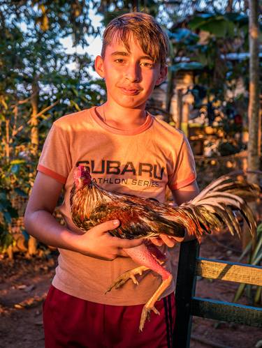 Young Boy with Pet Gamecock,  Viñales, Cuba - Limited Edition 1 of 15 thumb