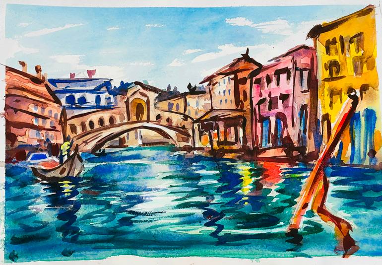 Original Architecture Painting by Sushanta Das | Antique Art on Paper | Vanice