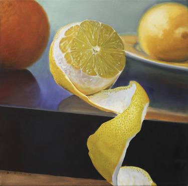 Still life with two Lemons and Orange thumb