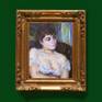 A copy of the lovely Renoir’s painting, which is in the Detroit Institute of Arts.
The painting was enlarged by an additional strip of canvas.