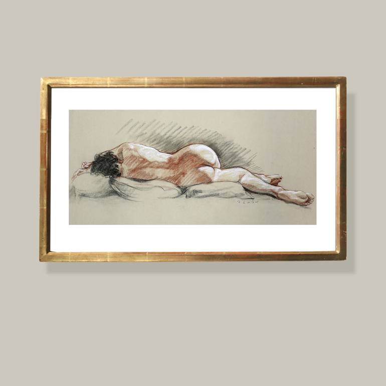 Original Figurative Nude Drawing by Zenon Nowacki