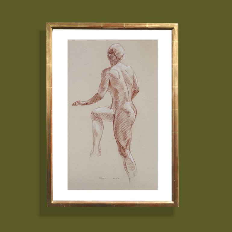 Original Fine Art Nude Drawing by Zenon Nowacki