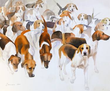 Original Realism Dogs Paintings by Zenon Nowacki